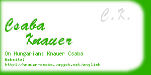 csaba knauer business card